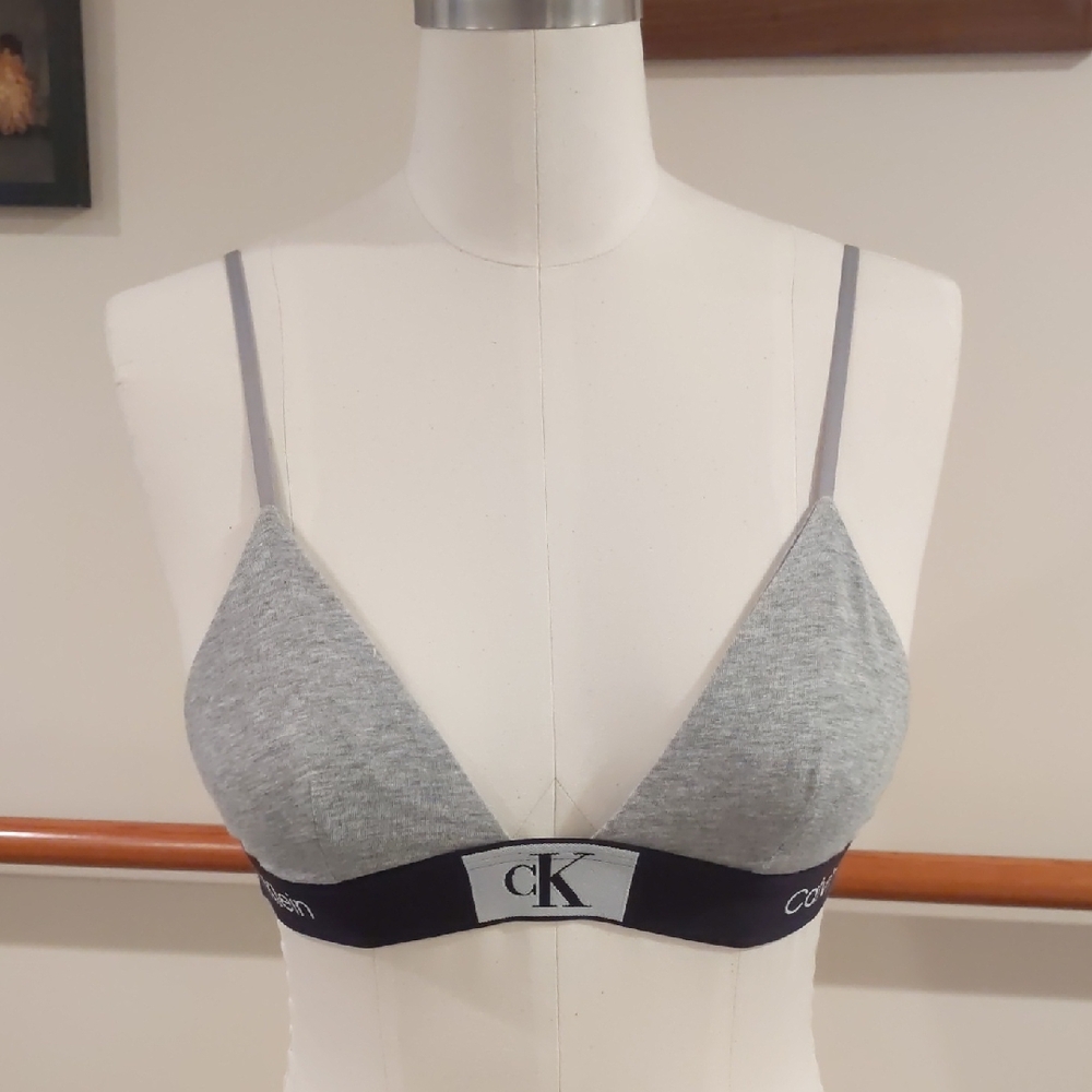 Calvin Klein Gray and Black Triangle Bralette